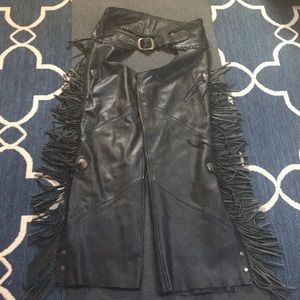 Harley Davidson leather chaps with fringe, Men’s L